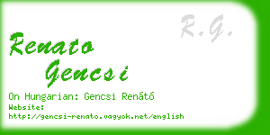 renato gencsi business card